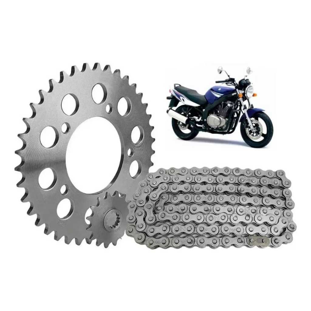KIT Relação  Suzuki Gs 500 Aço 1045 /Temperada para 35.000km