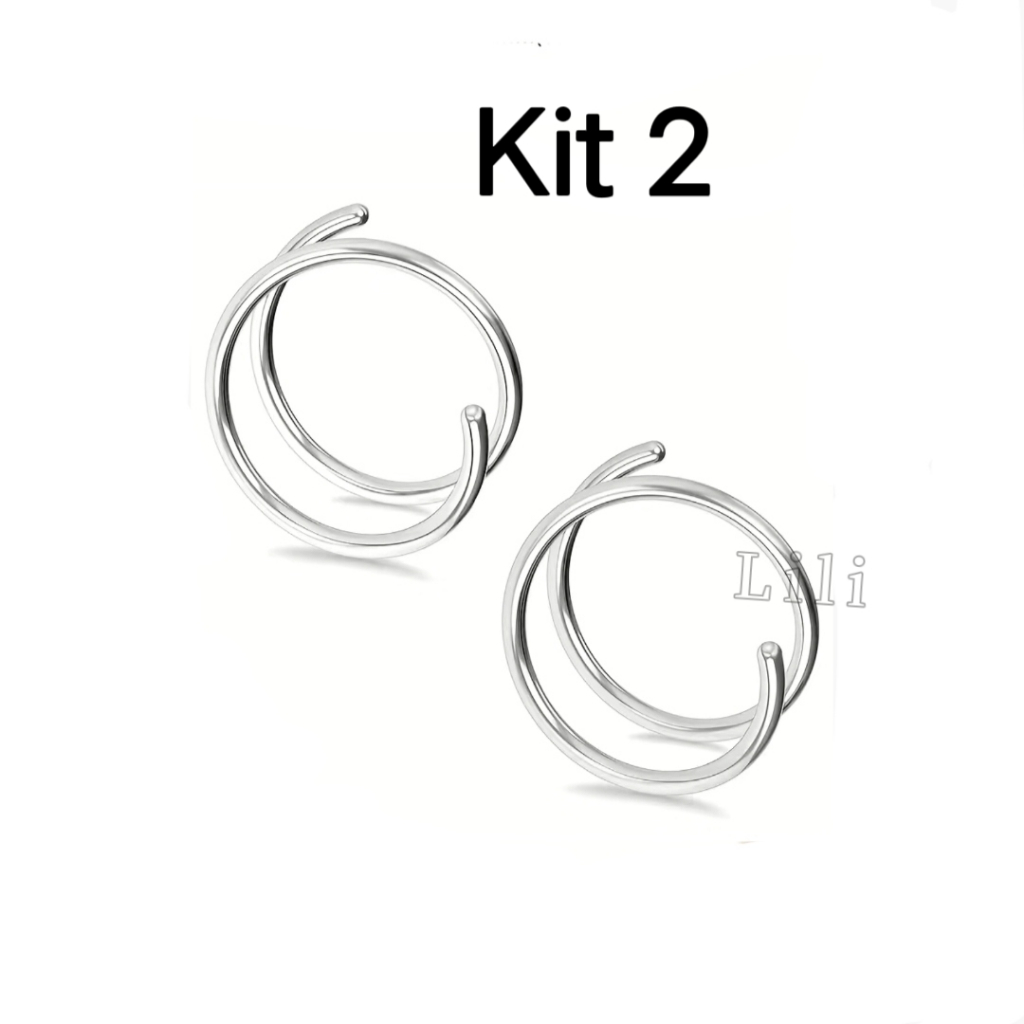 Kit 2 Piercing Argola Espiral Torçao Para Nariz em Oferta na Shopee