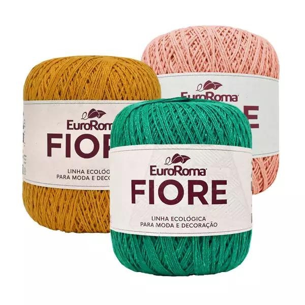 Linha Fiore EuroRoma 500m | Fio 8/4 N°2 100% Algodão para Crochê, Tricô, Amigurumi e Roupas | Cores Sólidas em Oferta na Shopee