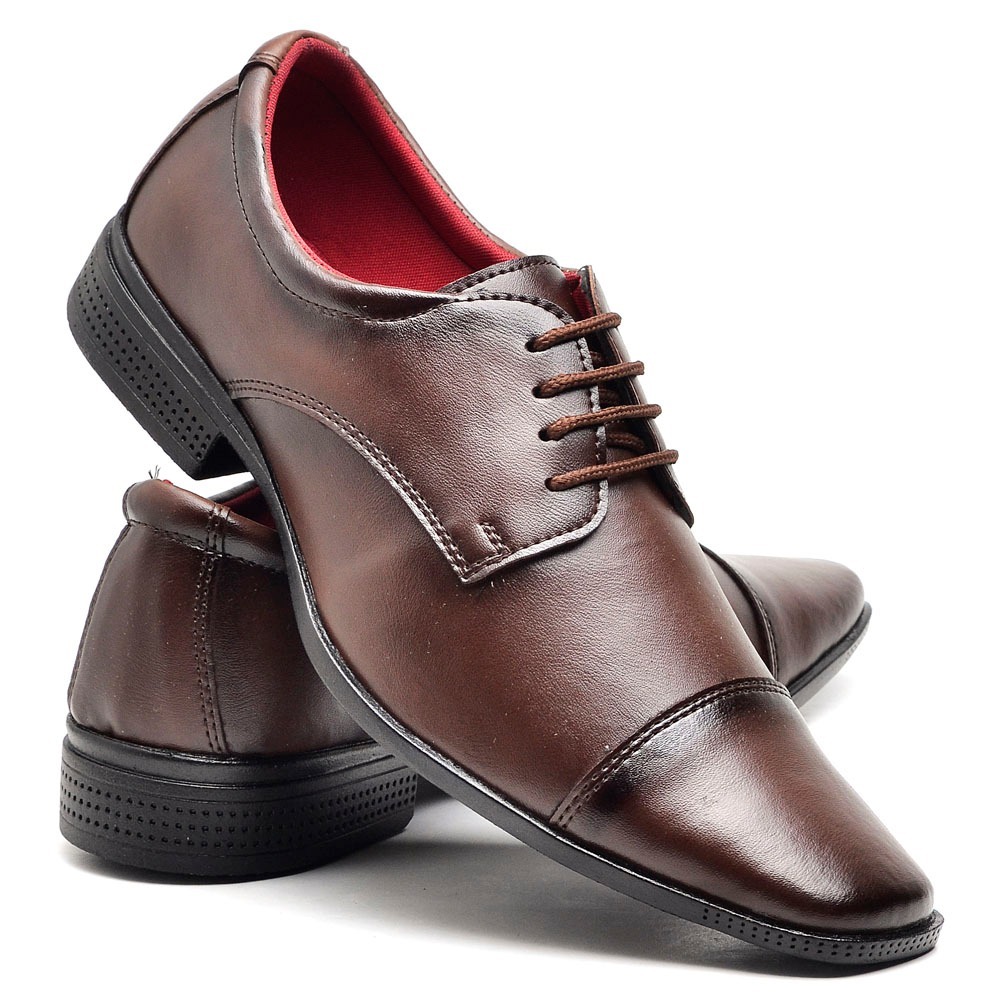 Sapato Social Masculino Marrom com Bico Quadrado Elegante e Confortável