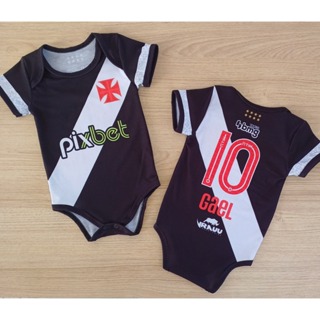 Body de bebê personalizado com nome Vasco preto em Oferta na Shopee