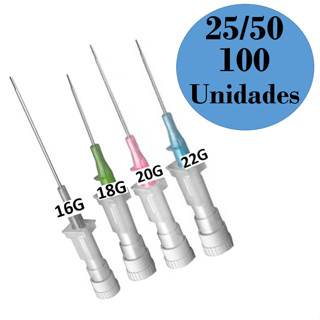 Cateter 16G/18G/20G/22G Kit 25/50/100 Unid Medix ou Descarpack