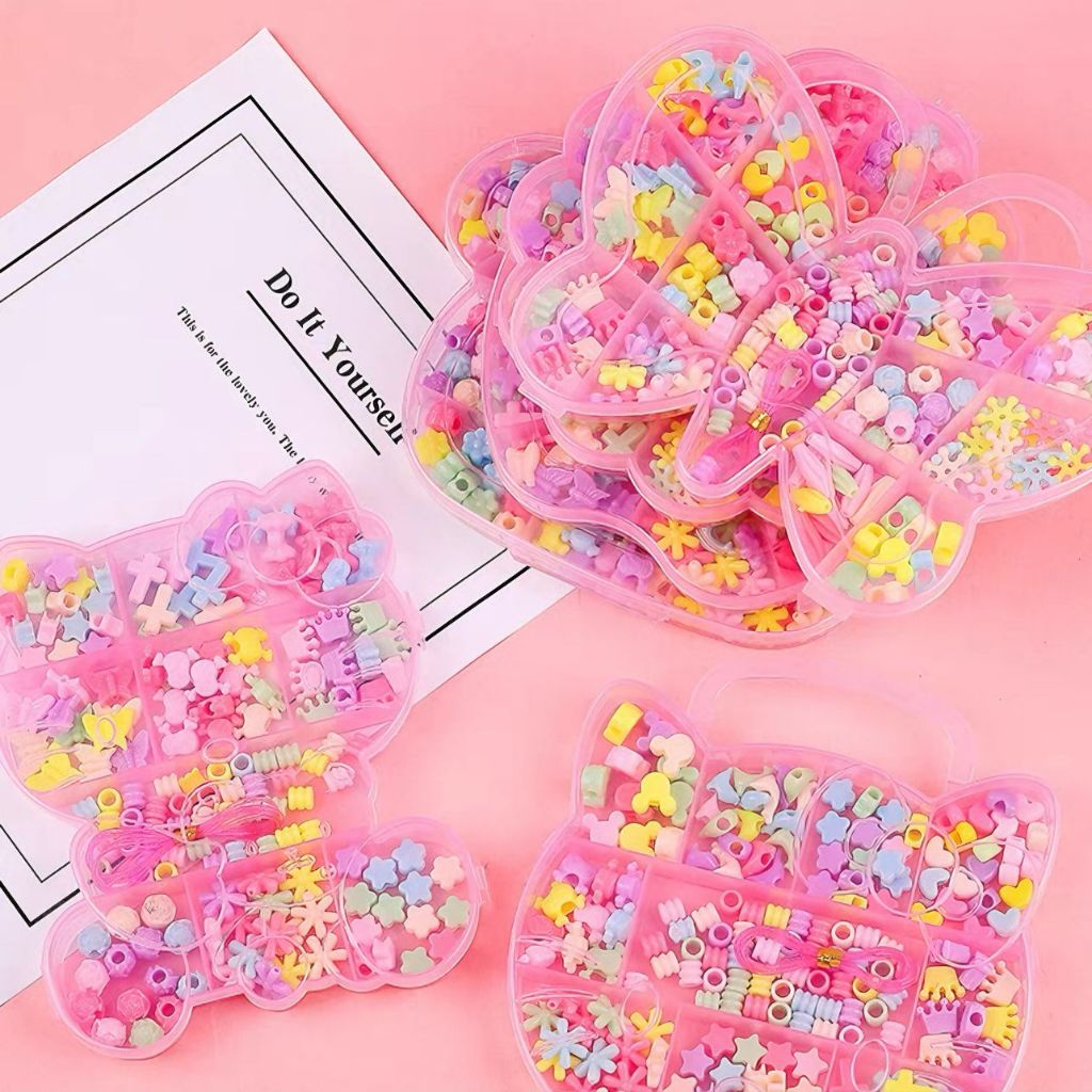 Kit Miçanga Infantil Para Pulseira Colar e Brincos Maleta Miçangas + Silicone Presente em Oferta na Shopee