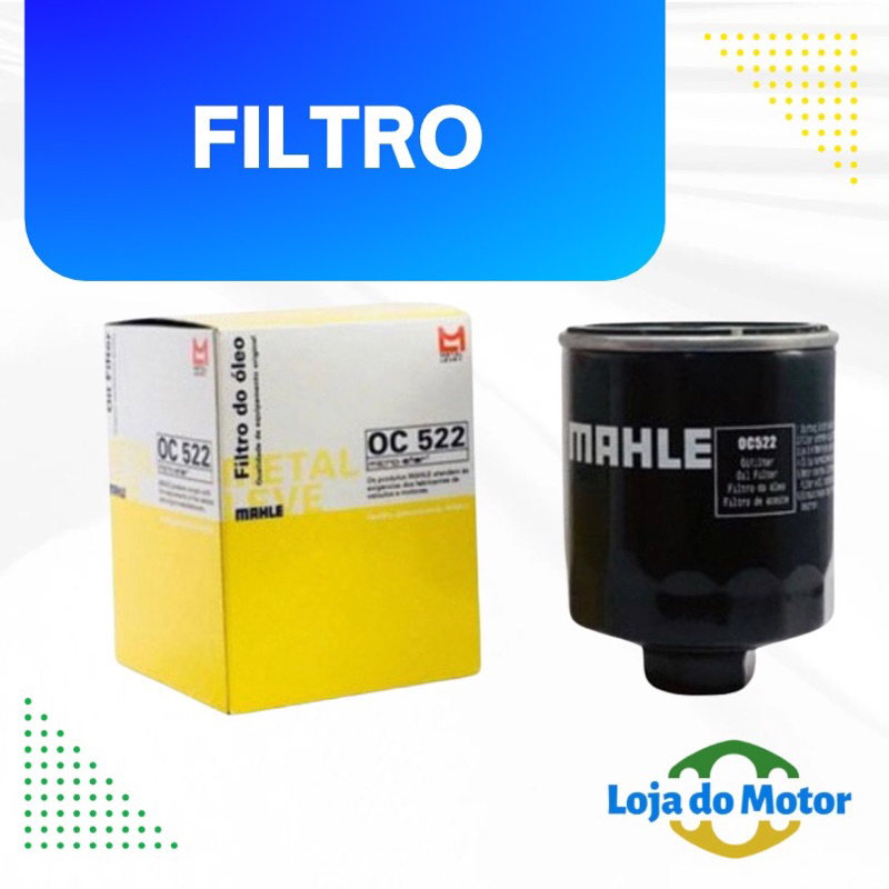 Filtro de óleo Gol Parati Fox Voyage Polo 1.0 1.6 G5 G3 G4 oc522 psl560 mahle metal leve original em Oferta na Shopee