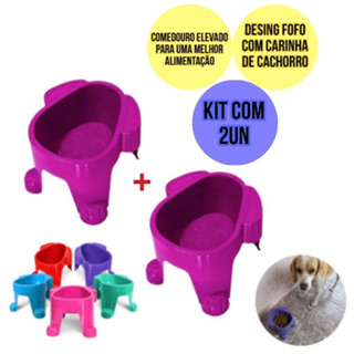 Kit 2Un Comedouro Elevado Cachorro Para Pet 300 ml