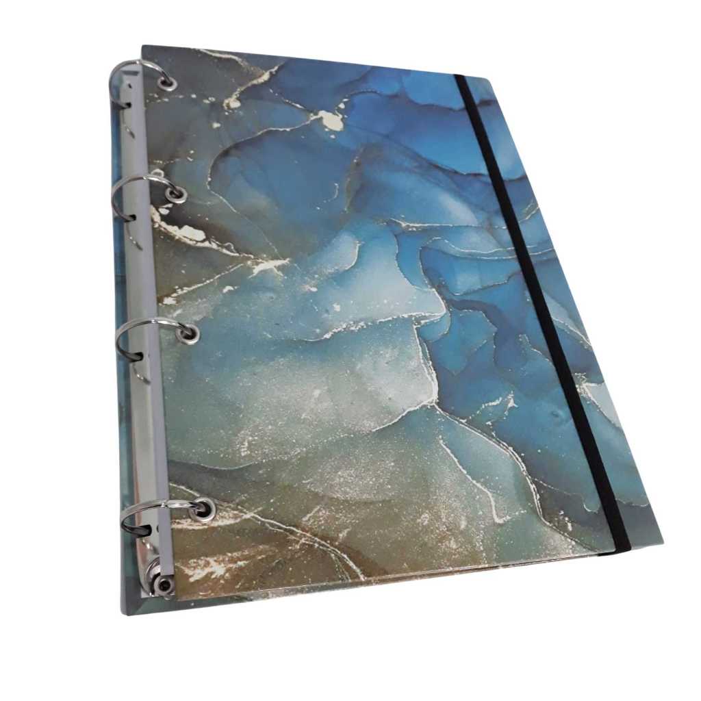 Caderno  Argolado Mármore  NUVE - 100 folhas  A4/ Fichário em Oferta na Shopee