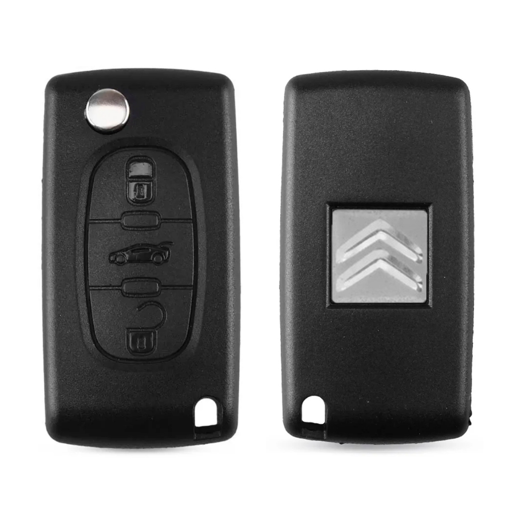 Carcaça Chave Canivete Citroen C3 C4 PALLAS VTR AICROSS / PEUGEOT 406 407 408 3 Botões Com ou Sem Suporte Para Bateria