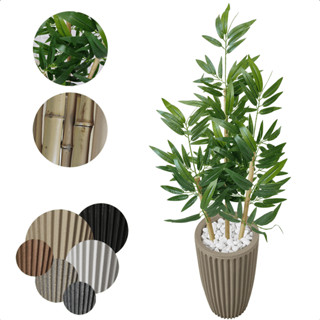 Bambu da Sorte Artificial Folha Grande Vaso Alto Decorativo