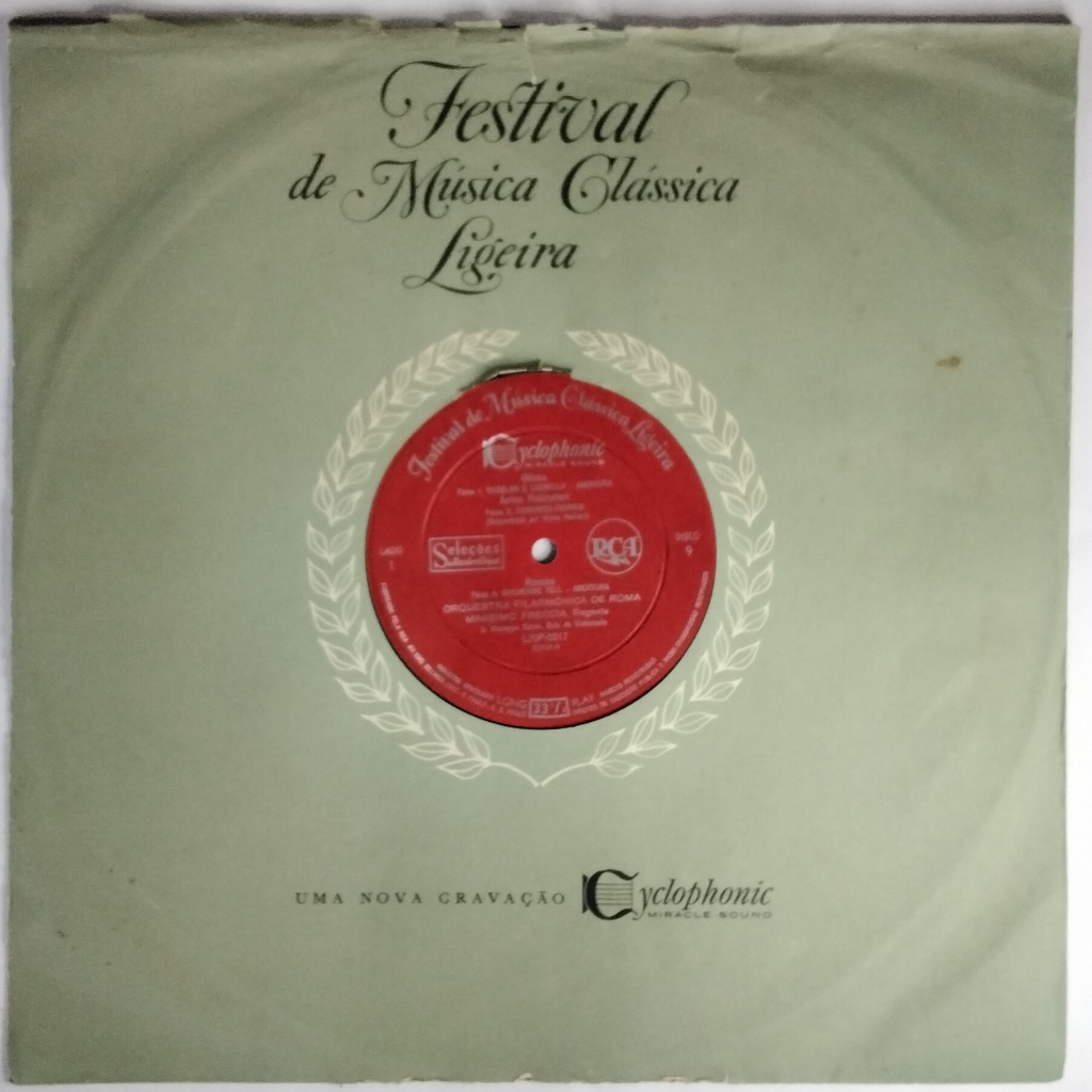 LP Vinil Festival de Música Clássica Ligeira - Disco 9 - Glinka; Anton Rubinstein; Verdi; Mascagni; Wagner