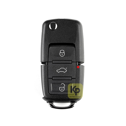 Carcaça Chave Canivete Volkswagen Gol G5 Fox Bora Jetta Saveiro 3 Botões Com Lâmina Pantográfica e Led No Meio