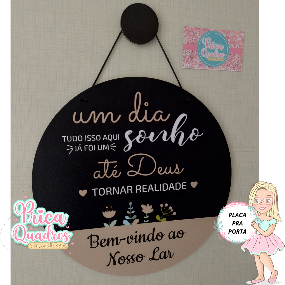 PLACA OU ENFEITE PRA PORTA DE APARTAMENTO CASA APTO BEM VINDO LAR DEUS 3D ALTO RELEVO em Oferta na Shopee