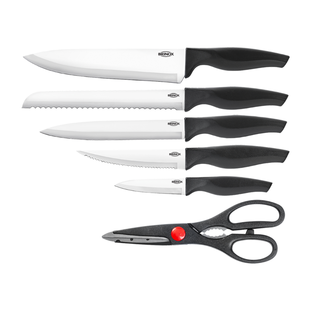 Conjunto De Facas Brinox Cross 6 Peças Preto em Oferta na Shopee