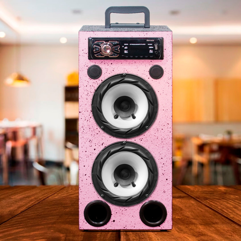 Caixa Residencial Trio Bob 2 Falante 6 Pol e Tweeter Pintada Colorida Bluetooth Mp3 fm Aux em Oferta na Shopee