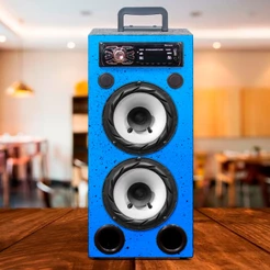 Caixinha Som Grande Bob Residencial Ativa Bluetooth Vertical Colorida - Branco - Vermelho - Amarelo - Preto