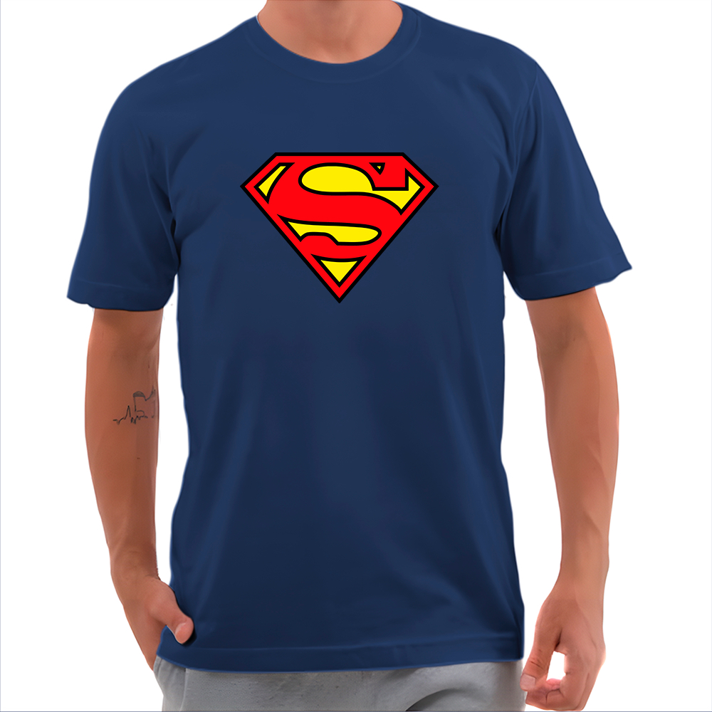 Camiseta Masculina Super-man Filme Seriado 100% Algodão Super Heroi