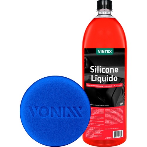 Silicone Automotivo Plástico1,5L Painel Vintex + Aplicador de Espuma Vonixx em Oferta na Shopee