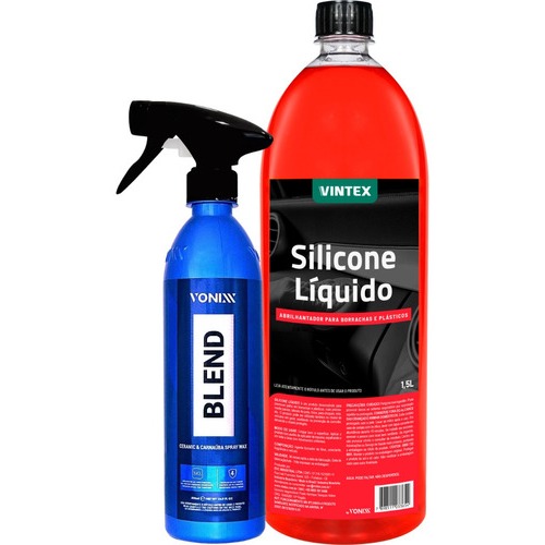 Silicone Automotivo Plástico 1,5l Vintex + Blend Spray Vitrificadora 500ml - Spare Parts and Accessories for Vehicles