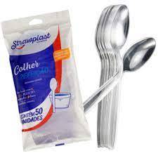 Colheres de Refeição Descartáveis - 100,  200 e 300 Unidades em Oferta na Shopee