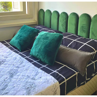 Placa para Cabeceira de cama Estofada modelo Tiras Nuvem Várias Cores 60X20cm