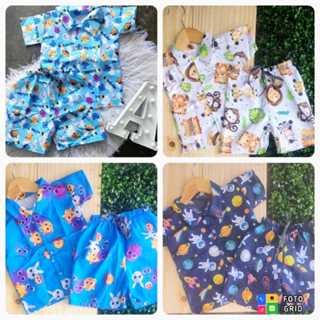 Conjunto Mauricinho Camisa e Shorts Infantil - Conjunto Mauricinho Diversos Tamanhos RN/1 Ano/ 2 Anos/ 3 Anos - Diversas Estampas