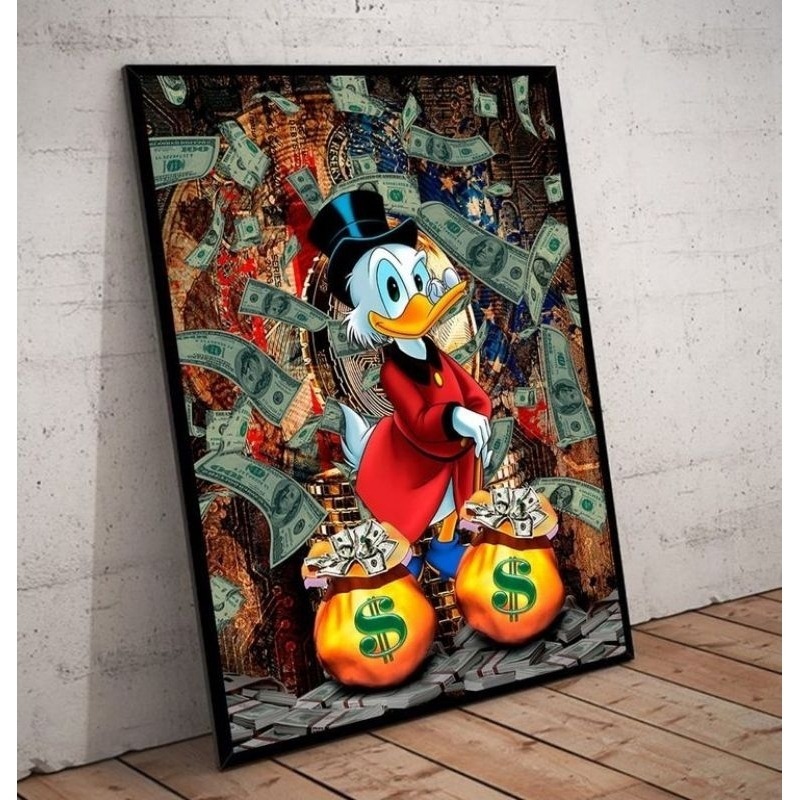 Quadro Decorativo Tio Patinhas Milionário Art Street Quadro Tio patinhas decorativo Quadro tio patinhas milionário