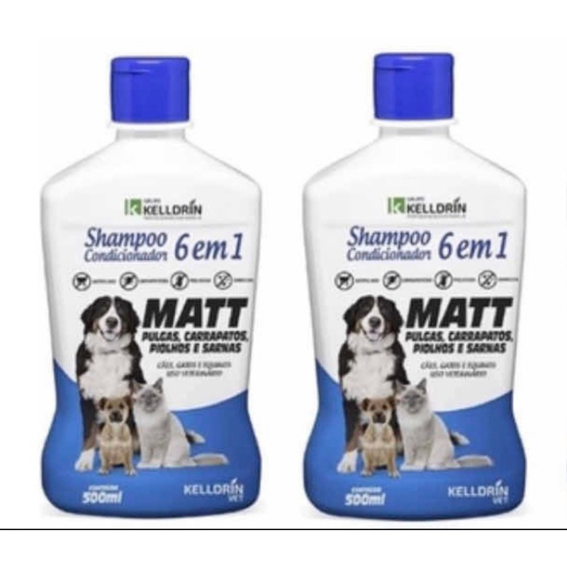 2 unidades Shampoo E Cond Ant Pulgas Carrapatos Sarna Matt 6 em 1 Kelldrin em Oferta na Shopee