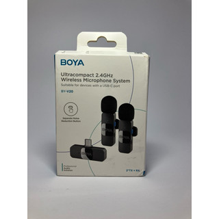 BOYA BY V20, V10, V2 e V1Microfone ANS lapela sem fio/redução de ruídos USB-C / Lightning