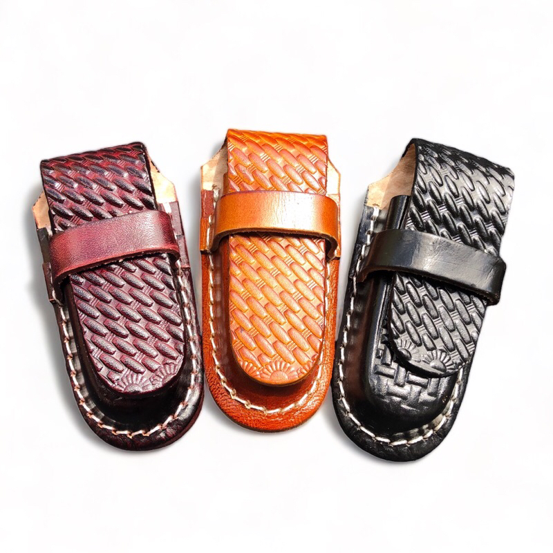 Bainha de Couro Porta Canivete Capinha Legitima Para Cinto Com Fita em Oferta na Shopee
