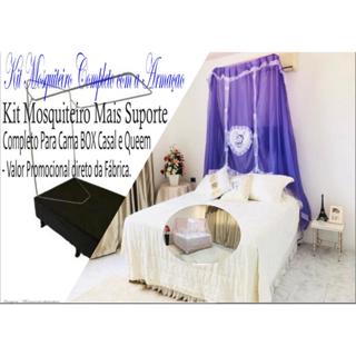 Kit Suporte Mosquiteiro + Renda Mosquiteiro Completo Casal,Box e Queen.