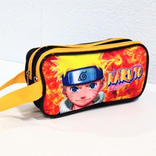 Estojo Infantil Escolar Naruto Uzumaki Anime 2 Zíperes Compartimento Duplo Menino em Oferta na Shopee