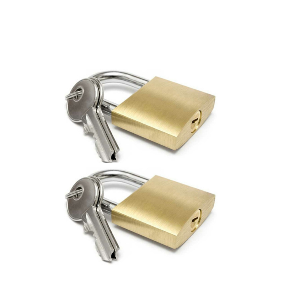 Kit 2 Cadeados De Latão Maciço Com 2 Chaves 38mm Reforçado Malas, Armário em Oferta na Shopee