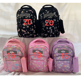 Mochila grande Nylon impermeável escolar faculdade femenina Saco com caneta
