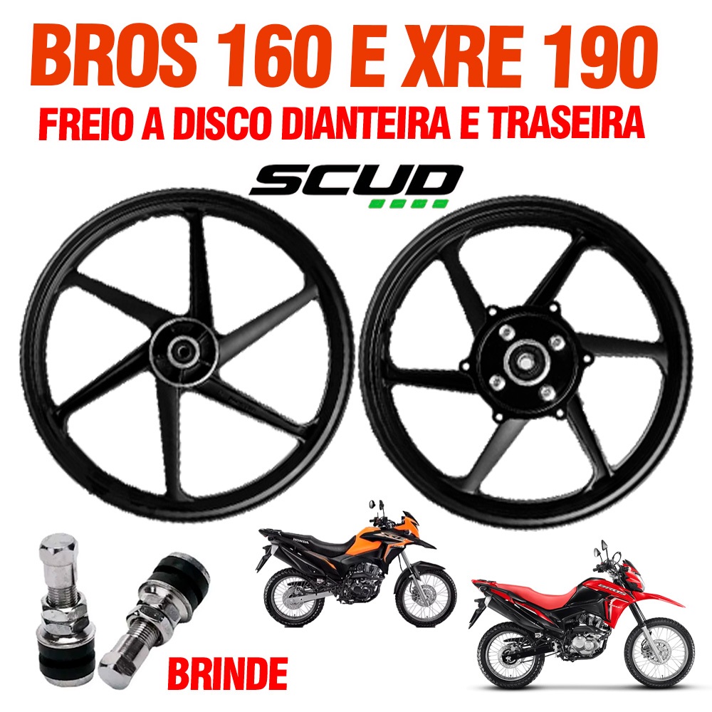 Roda Liga Leve Bros 160 Esdd Scud Freio Disco Nas Duas Rodas em Oferta na Shopee