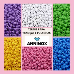Miçanga tererê 10mm colorido Enfeite ponta de trança penteado infantil / Pacote de Miçangão barril