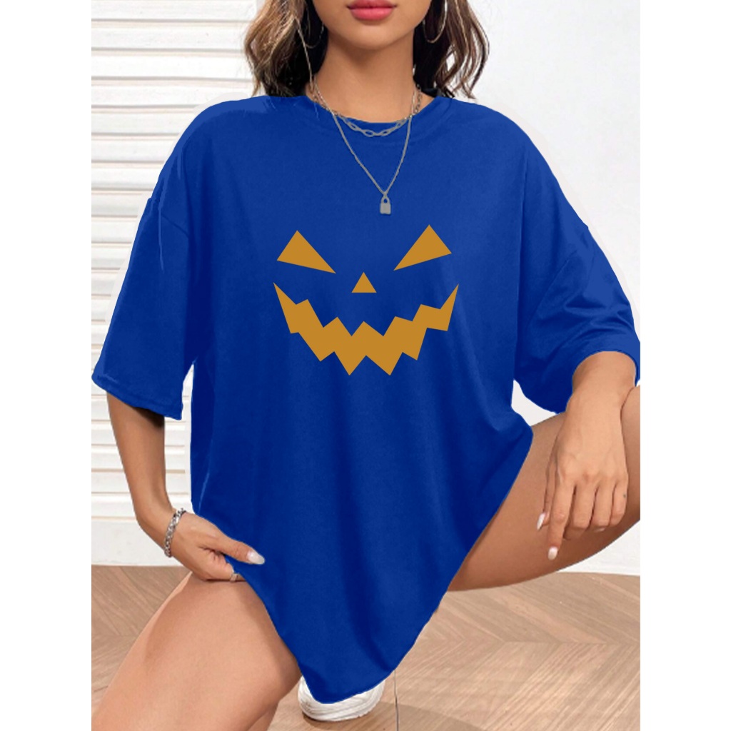 Camiseta Unissex Oversized Estilo Skatista Hip-Hop Garota Tumblr Blusa Streetwear Azul Feminina Man