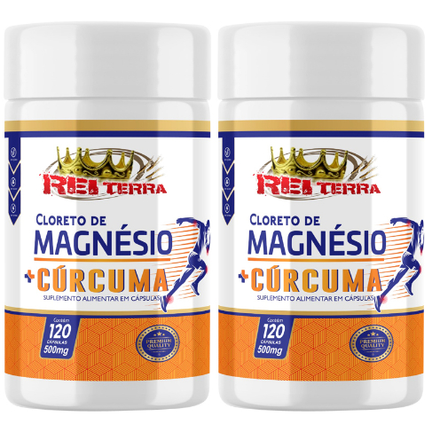 Kit 2 Cloreto de Magnésio + Cúrcuma 240 Cápsulas - Rei Terra