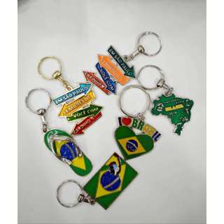 Chaveiro Bandeira Com Mapa Do Brasil Em Metal Lindo Souvenir