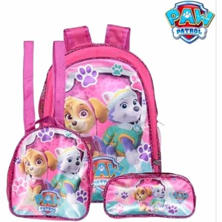Kit mochila infantil Patrulha Canina Skye Feminina com estojo e lancheira. Lançamento