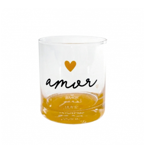 Copo Bar Rocks Love Gold Unitário 305ml Casa Cozinha Louça Cantinho Home Bar Presente Chá Bar
