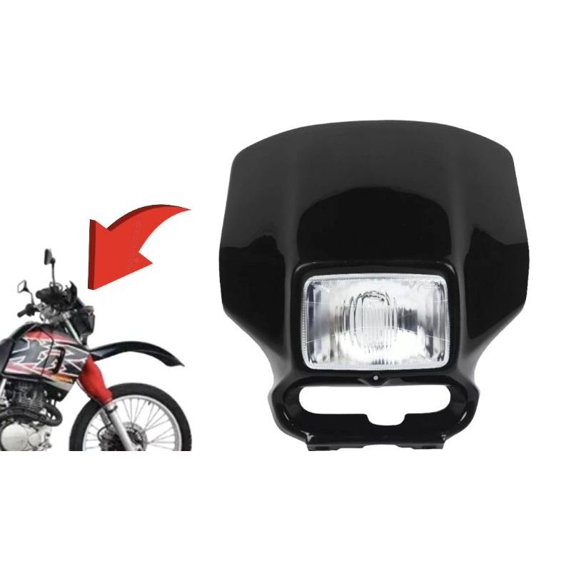 kit carenagem frontal +farol bloco óptico xr 200 xr200 /xlr125 xlr 125 ano 1994 a 2003  frente nova