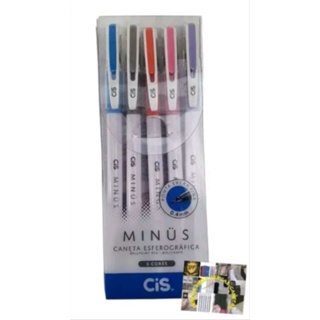 KIT de Caneta  Minus Ponta Fina 0,4mm Colorida - Estojo C/ 5 Cores. em Oferta na Shopee