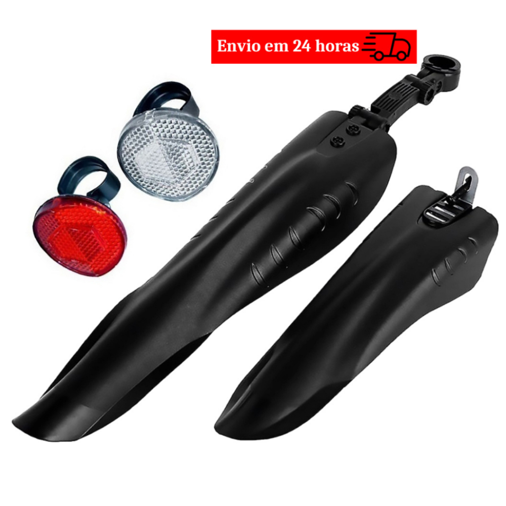 Paralama Bike Aro 26/24/20 Dianteiro e Traseiro Nylon Bicicleta Mtb Par de Refletores