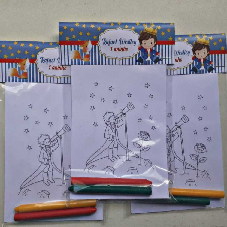 KIT LEMBRANCINHA PERSONALIZADO PEQUENO PRINCIPE COLORIR FESTA INFANTIL