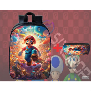 Mini Mochila Infantil Mario Bros Jogo Filme Bolsa Escolar Lançamento 2024