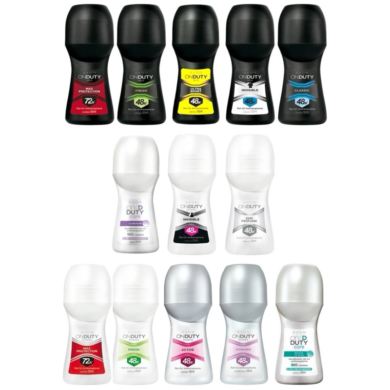 Kit com 10 Desodorante roll on rolon rollon feminino ou Masculino sortidos 50ml | Avon