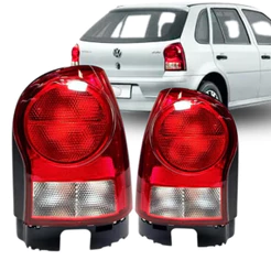 Par Lanterna Traseira Gol G4 Power 2006 2007 2008 2009 2010 2011 Cristal Bicolor