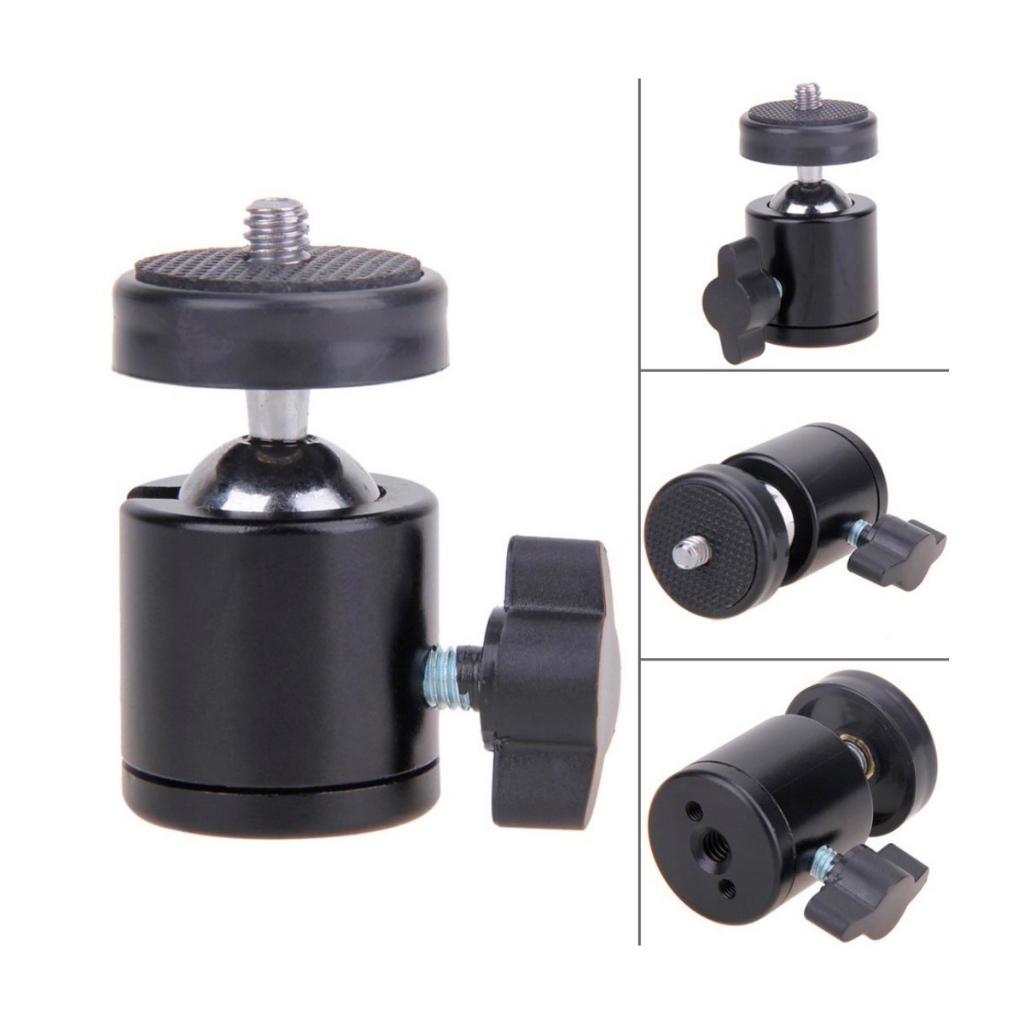 Kit 02 Ball Head Cabeça articulada para Tripé Ring Light LED ou suporte celular Mini Ballhead Rosca 1/4