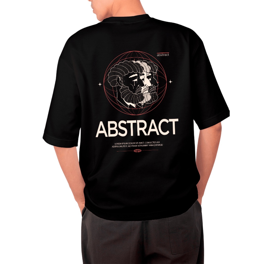 Camiseta Unissex Oversized Abstract Colorida Branco Streetwear Blusa Manga Curta Tecido Confortavel Ma