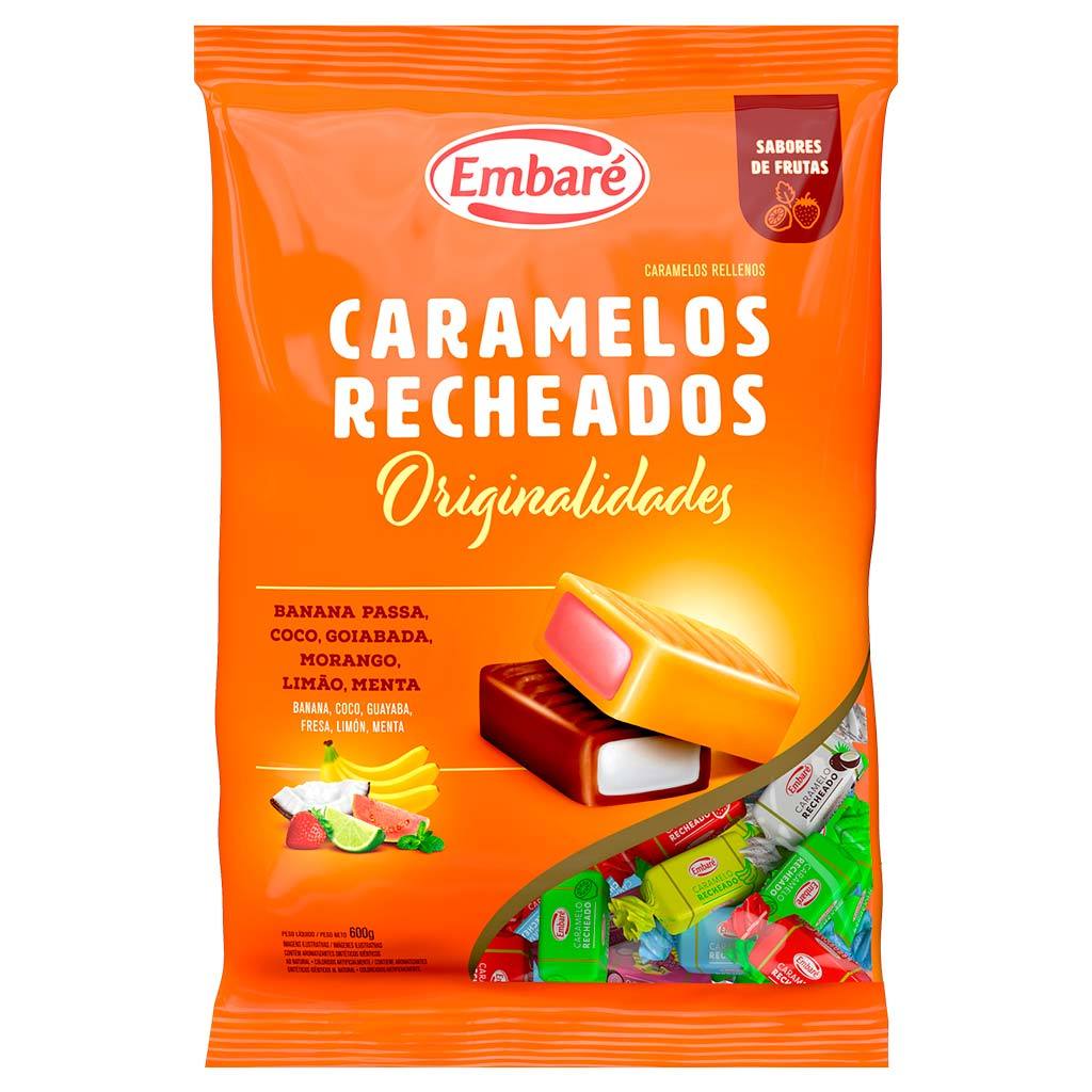 Bala de Caramelo Recheada Sortida 600g - Embaré