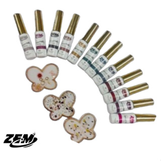 Kit 12 Esmaltes Reflexivo Gel Liner Art Profissional Soak-Off UV Led Nail Pincel